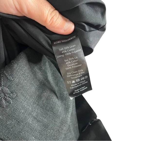 Kobi Halperin Lisa Dress Embroidered Linen Blend Lace Sheath Size XS - Picture 6 of 7